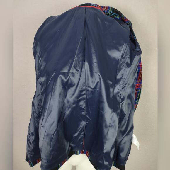 J. Crew Black Red Blue Nipped in Blazer Stewart Tartan Wool Blend Plaid Size 6 - Picture 9 of 16